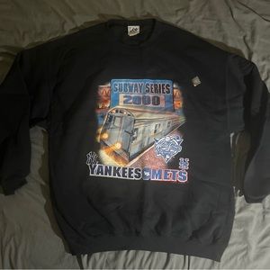 Vtg Lee Sport Yankees Mets 2000 WS Subway Series Crewneck Sweatshirt Deadstock
